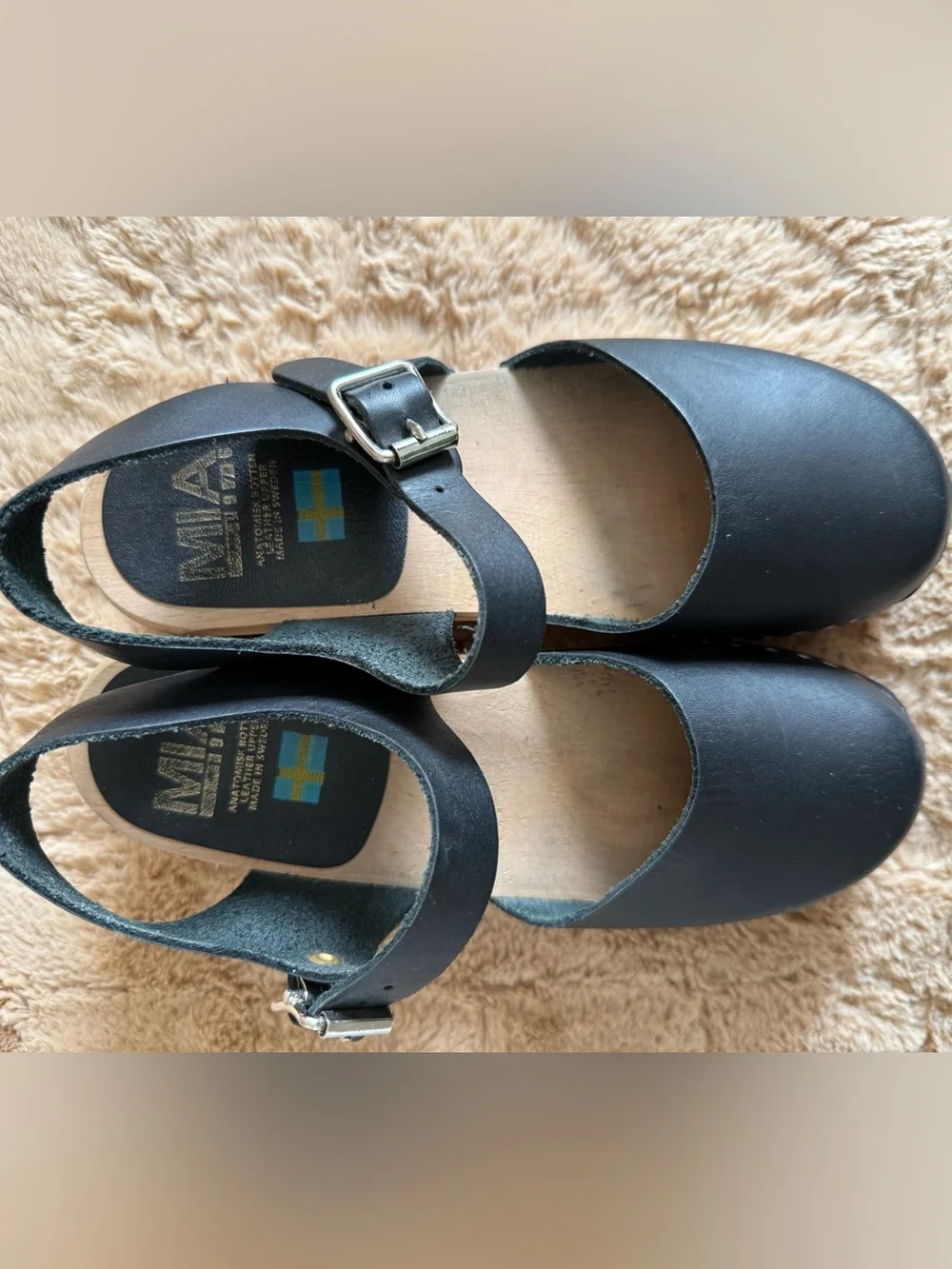 MIA Namby Wooden Leather Back Strap Clog Sandals - 7.5 EUR 38 - Picture 2 of 7